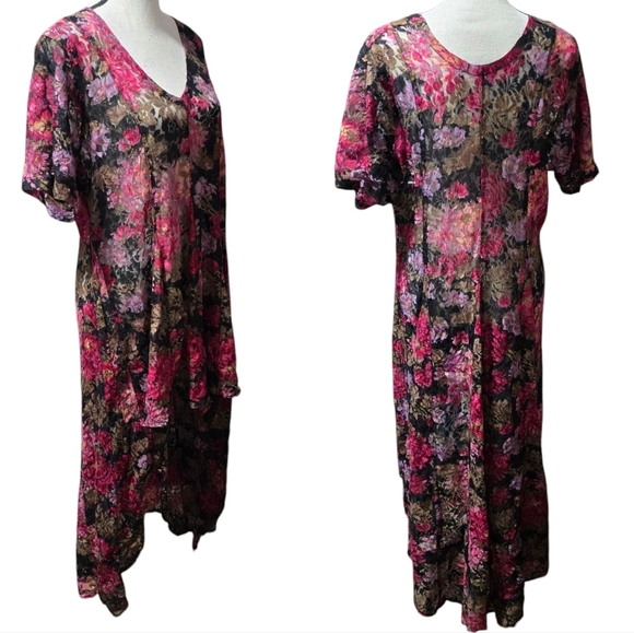 Vintage lace floral high low dress - Picture 1 of 13